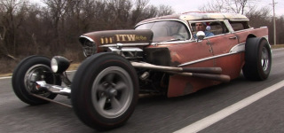 Insane 57 Chevy Wagon RAT ROD!