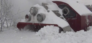 Awesome Footage Snow Blower Train In Romania