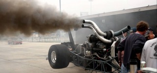 Triple Turbo Diesel Powered Dragster Makes Crazy But Not-So-Eco-Friendly Burnouts While Warming Up