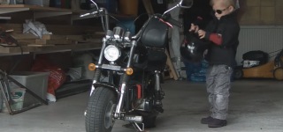 2 Year Old Cute Swedish Girl Rides Her Own Custom Mini Harley to Daycare