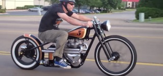 Angry Monkey Motorcycles Presents: Riding 1956 Triumph TR6 Custom Bobber Through Traffic