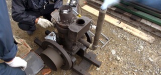 Vintage Semi-Diesel Engine of Japanese Company SATO Works Still Fully Functionally