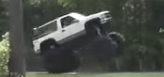 Insane Lifted Chevrolet Monster Truck Performs Cool Wheelie!