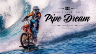 Mind-blowing video of a man surfing a huge wave on a dirt bike