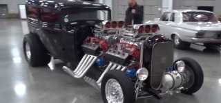 A Stunning Hot Rod with Mind-Blowingly Cool Exhaust Pipes and Two Blown Hemi's