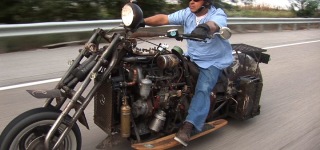 Absolute American: Badass Mercedes Diesel Rat Rod Motorcycle Changes the Meaning of "Cool"