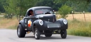 1941 Willys Coupe Doing Some Super Cool Burnouts on the Street