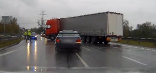Police Chase BMW Driver - Stopped By Truck!