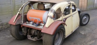 V8 Mercedes Powered 2CV is Started Up After Sitting for Over Two Years