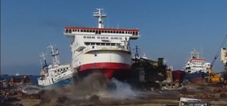 A Huge Ferryboat Crashes into a Turkish Coast