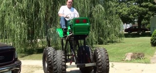Extraordinary Lawn Mower Lifted with Monster Tires is Cool as Hell!