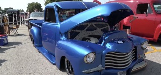1950 GMC Pickup Truck with Bright Blue Paint Nickel Details and Exceptional Interior