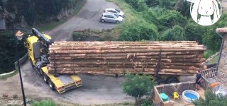 This Is How to Drive a Huge Logging Truck on a Very Tiny Bridge in the Mountains