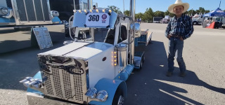 The Smallest 1994 Peterbilt 379 Semi Truck and Its 9-year-old Driver