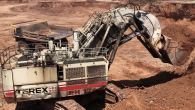 Huge Terex RH170 Shovel Excavator Loading Dumpers in Different Mining Sites