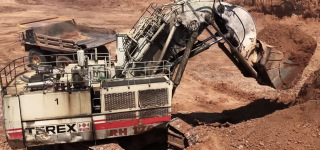 Huge Terex RH170 Shovel Excavator Loading Dumpers in Different Mining Sites